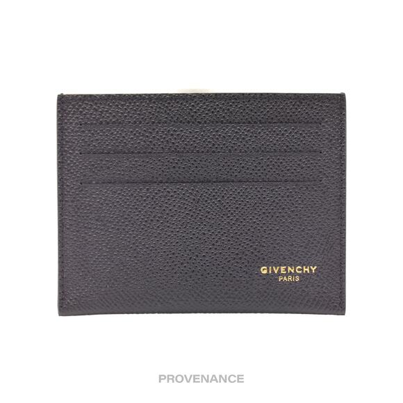 🔴 Givenchy 3CC LogoCard Holder  - Black Leather - Picture 2 of 6